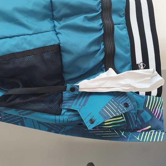 Obermeyer Teen Gage Radio Wave Patterned Hooded Ski/Snowboard Jacket Sz Teen XL - Picture 9 of 13